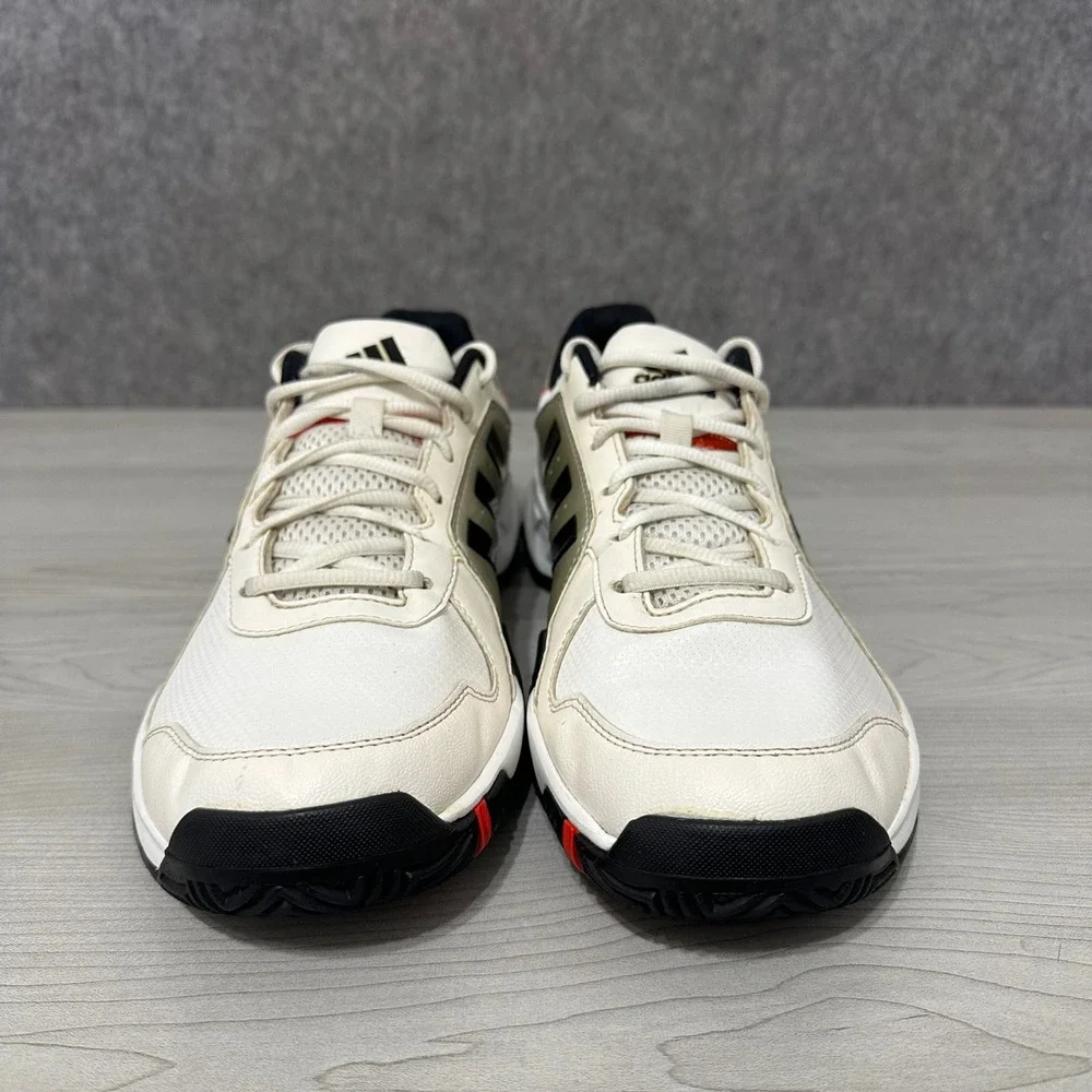 Adidas Barricade Court Mens 11 White Silver Tennis Shoes Adiprene Sneaker